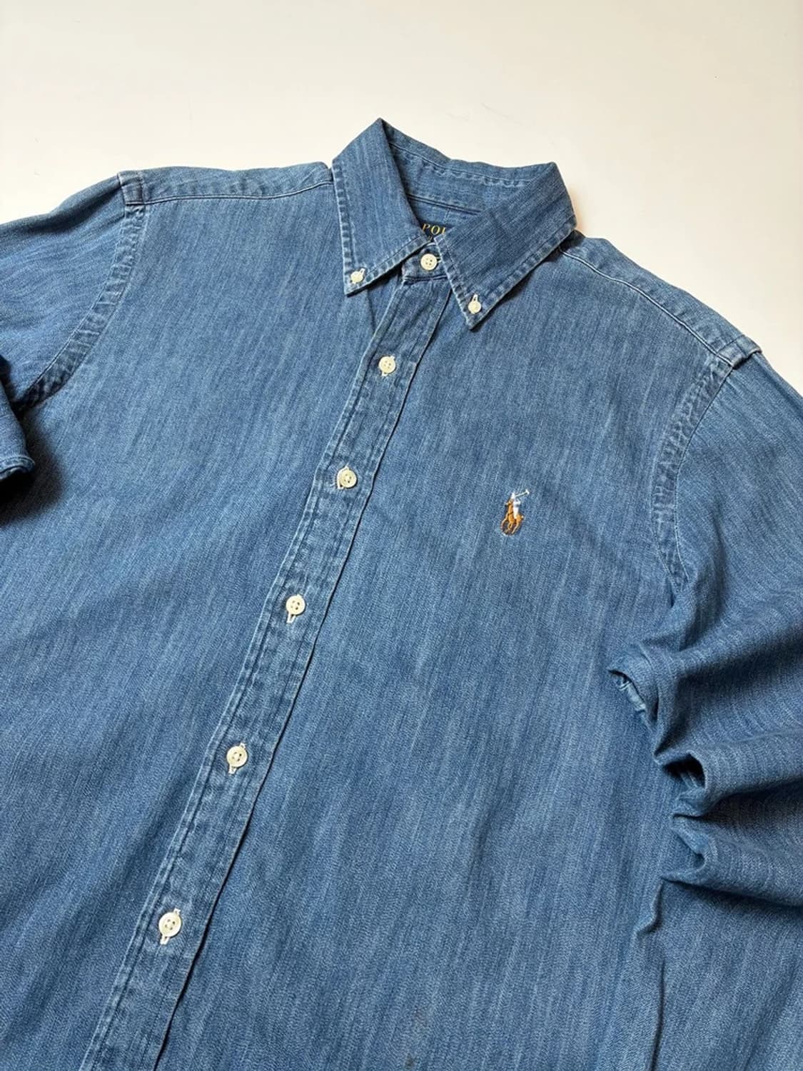 폴로 랄프로렌 큐알 신형 워시드 데님 셔츠 PN8787 상품이미지2