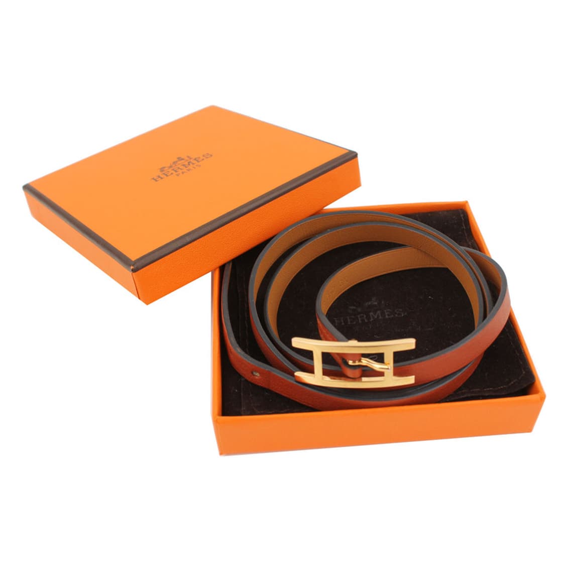 에르메스 레드브라운 H 금장 하피 4ROW 스트랩 팔찌 S(X) 상품이미지7