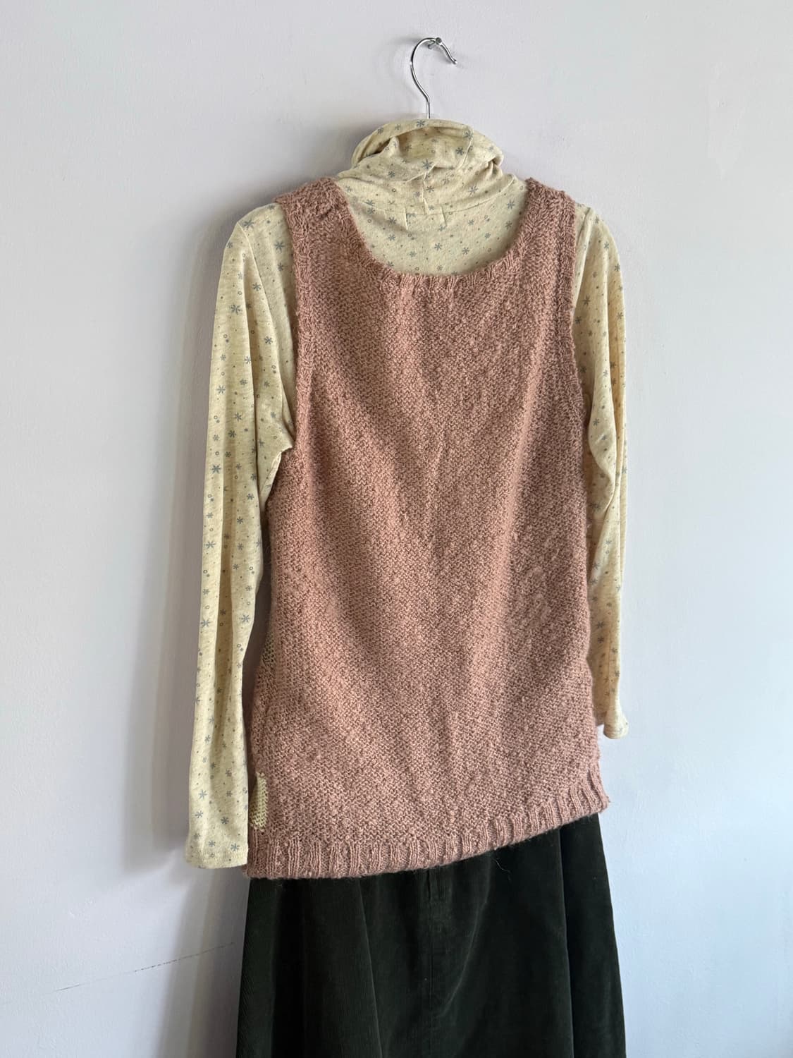 일본빈티지 구름 핑크 모헤어 니트베스트 상품이미지3