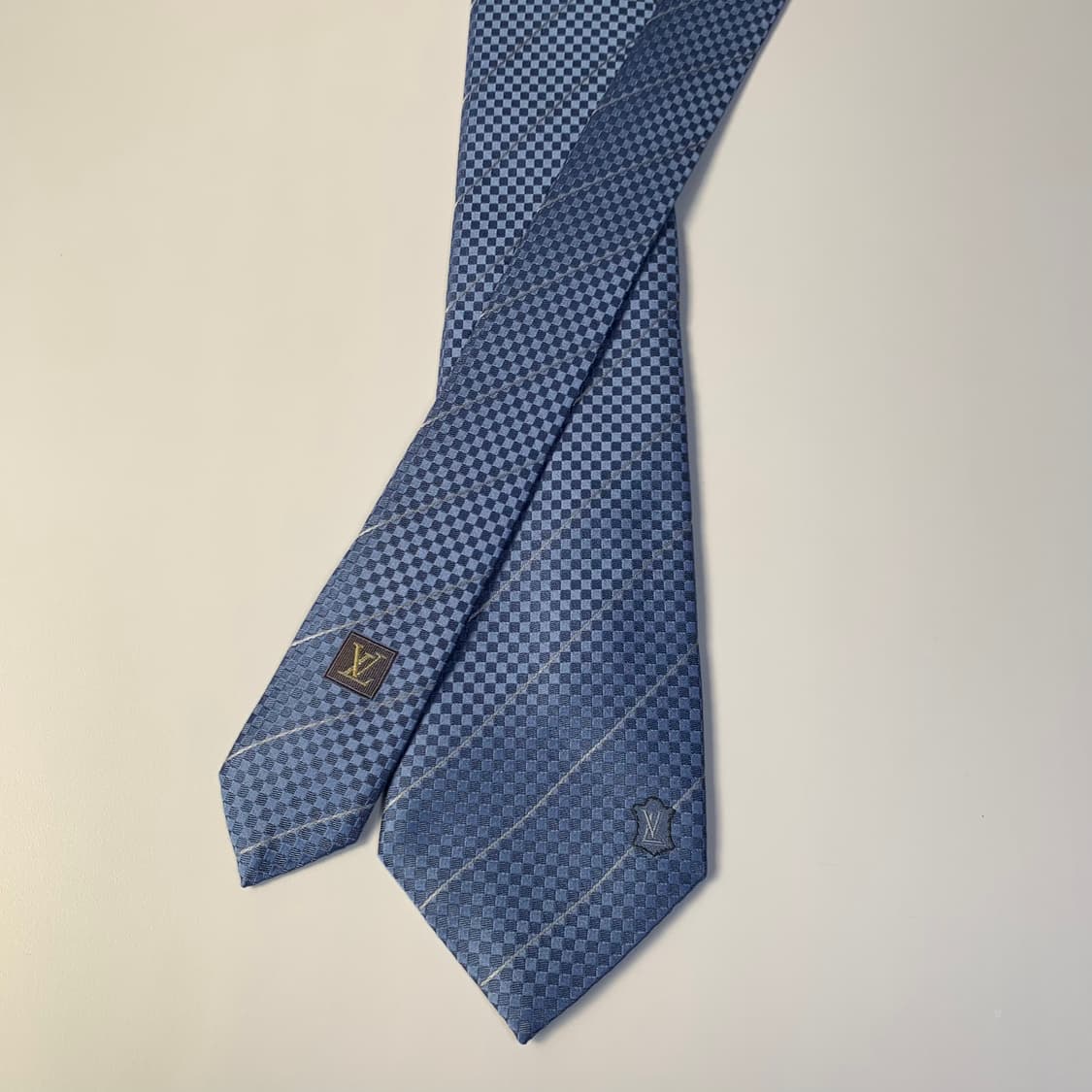 루이비통 스몰다미에 스트라이프 명품넥타이 A+등급 8.7cm 상품이미지3