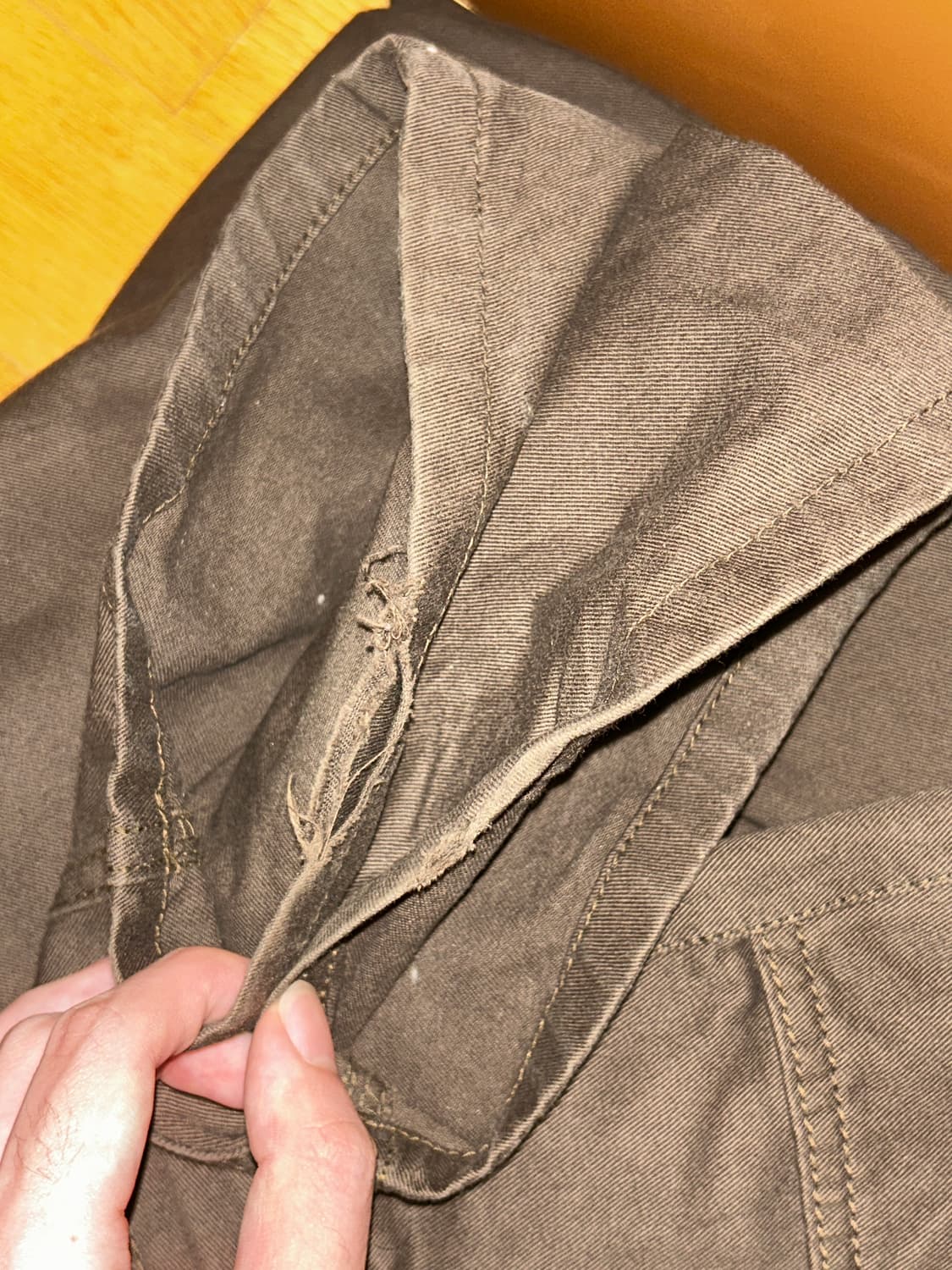 비에스래빗 미드90 배기 코튼 팬츠 다크 카키 상품이미지4