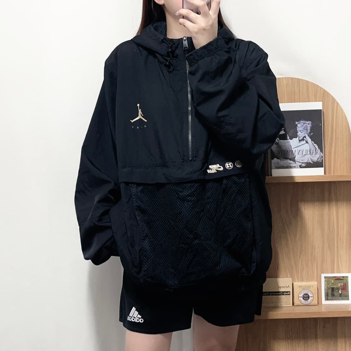 [정품] 조던 블랙 메쉬 캥거루주머니 아노락 [ 4XL ] 상품이미지1