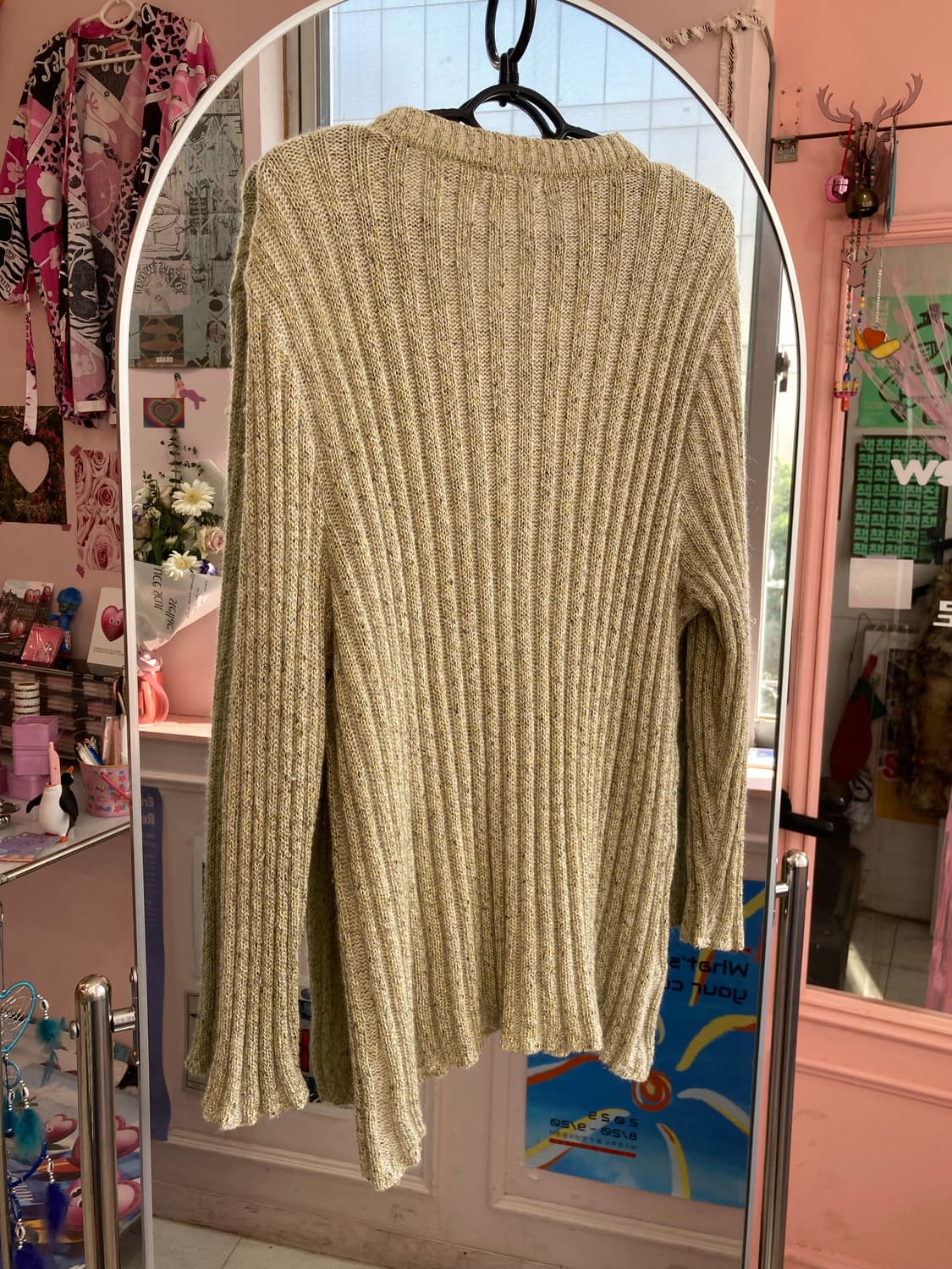 에스닉 오트밀 가디건 니트 상품이미지4