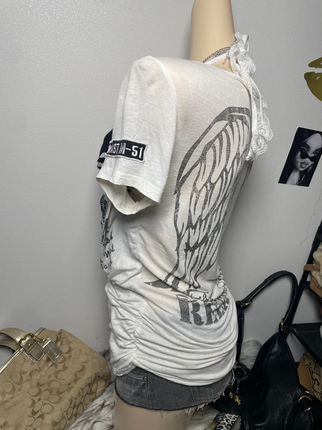 날개 갸루 y2k 스트라이프 탑 상품이미지4