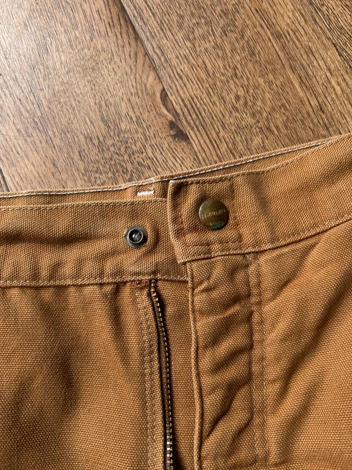 [42]90's 칼하트 Made in USA 퀼팅 라이닝 브라운 워크팬츠 상품이미지5