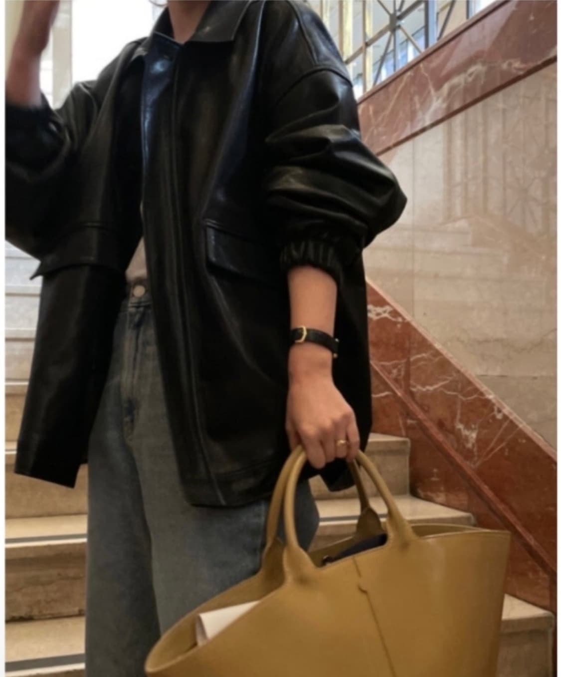 모네 마켓 버킨 레더자켓 리본빛 상품이미지2
