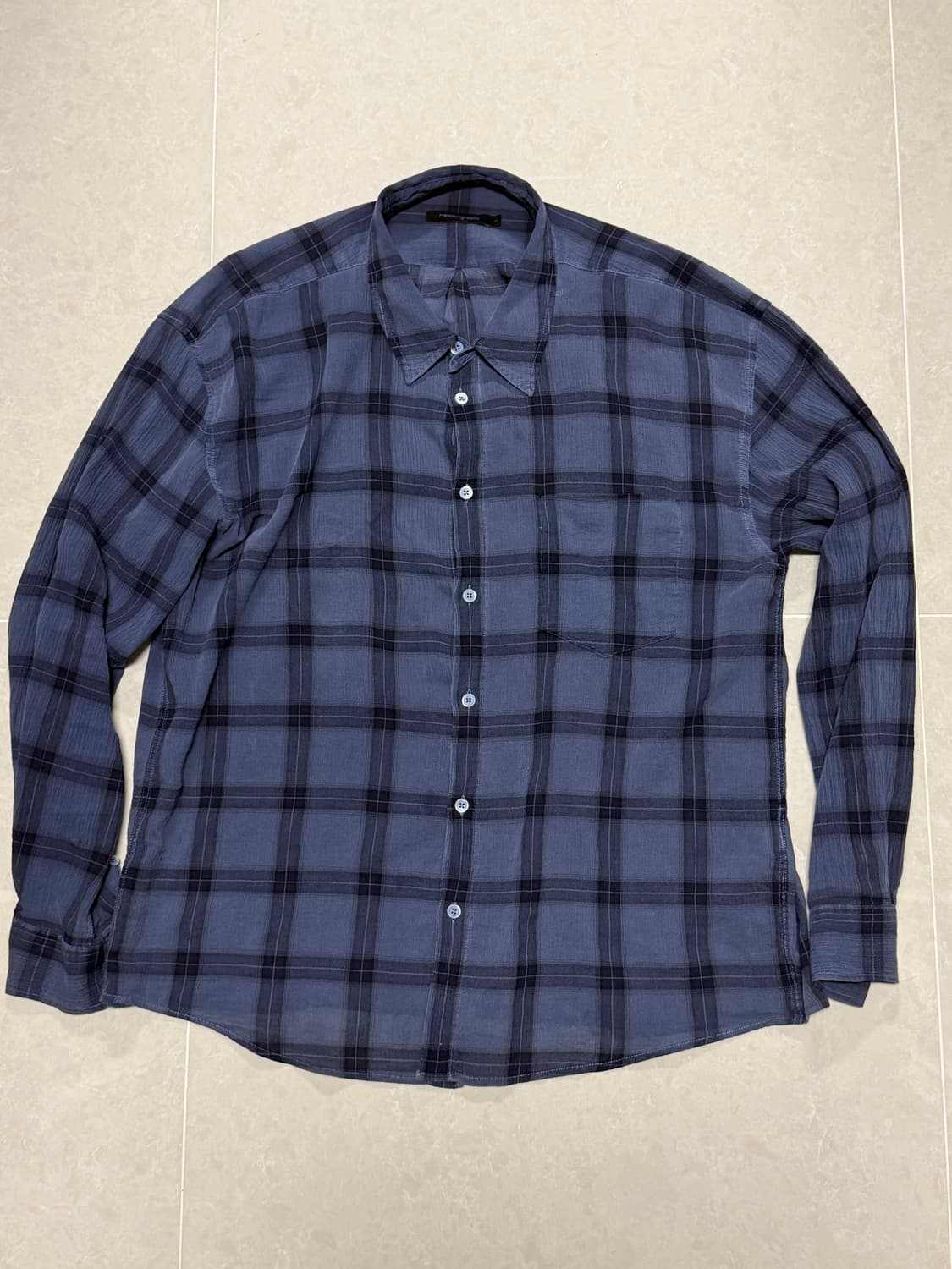 해칭룸 클래식 오버다이 체크셔츠 상품이미지1