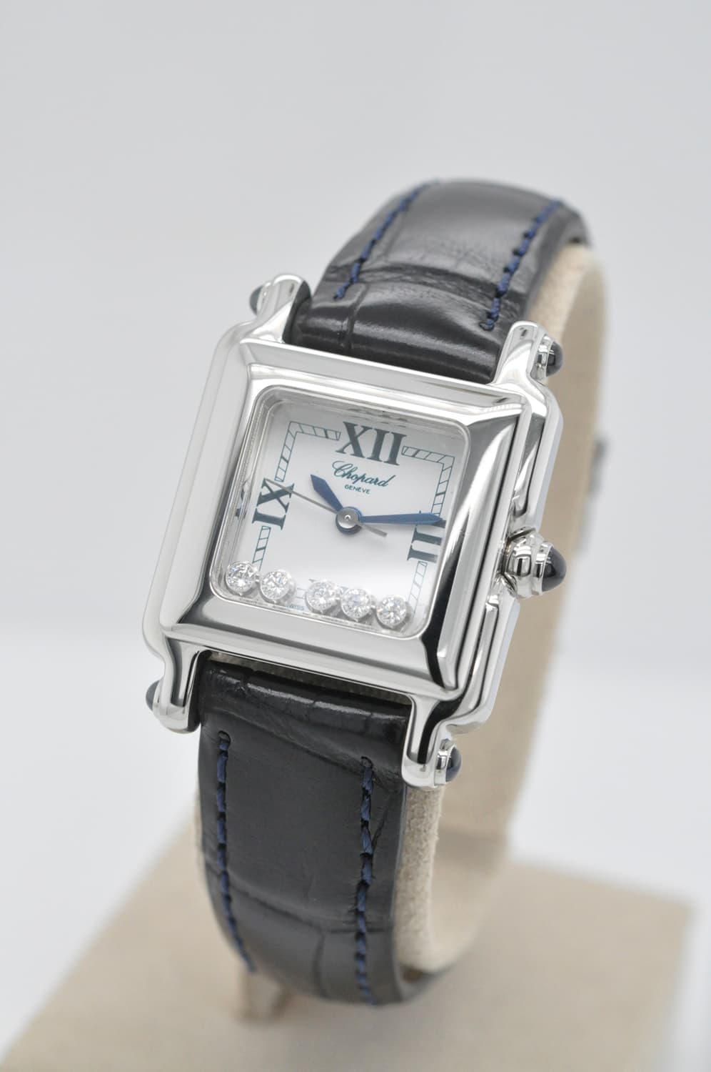 쇼파드 해피스포츠 무빙 다이아몬드 중고명품 손목시계 여성 천연악어가죽 상품이미지4