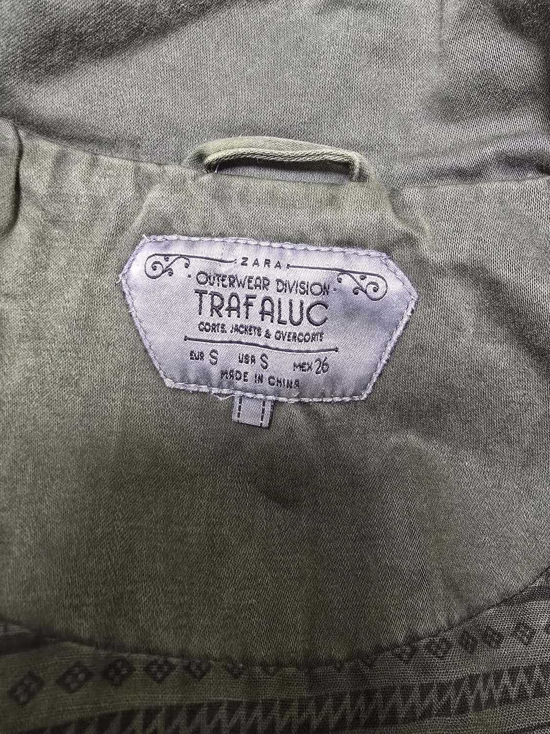 자라 Trafaluc 카키 야상 자켓 S 상품이미지3