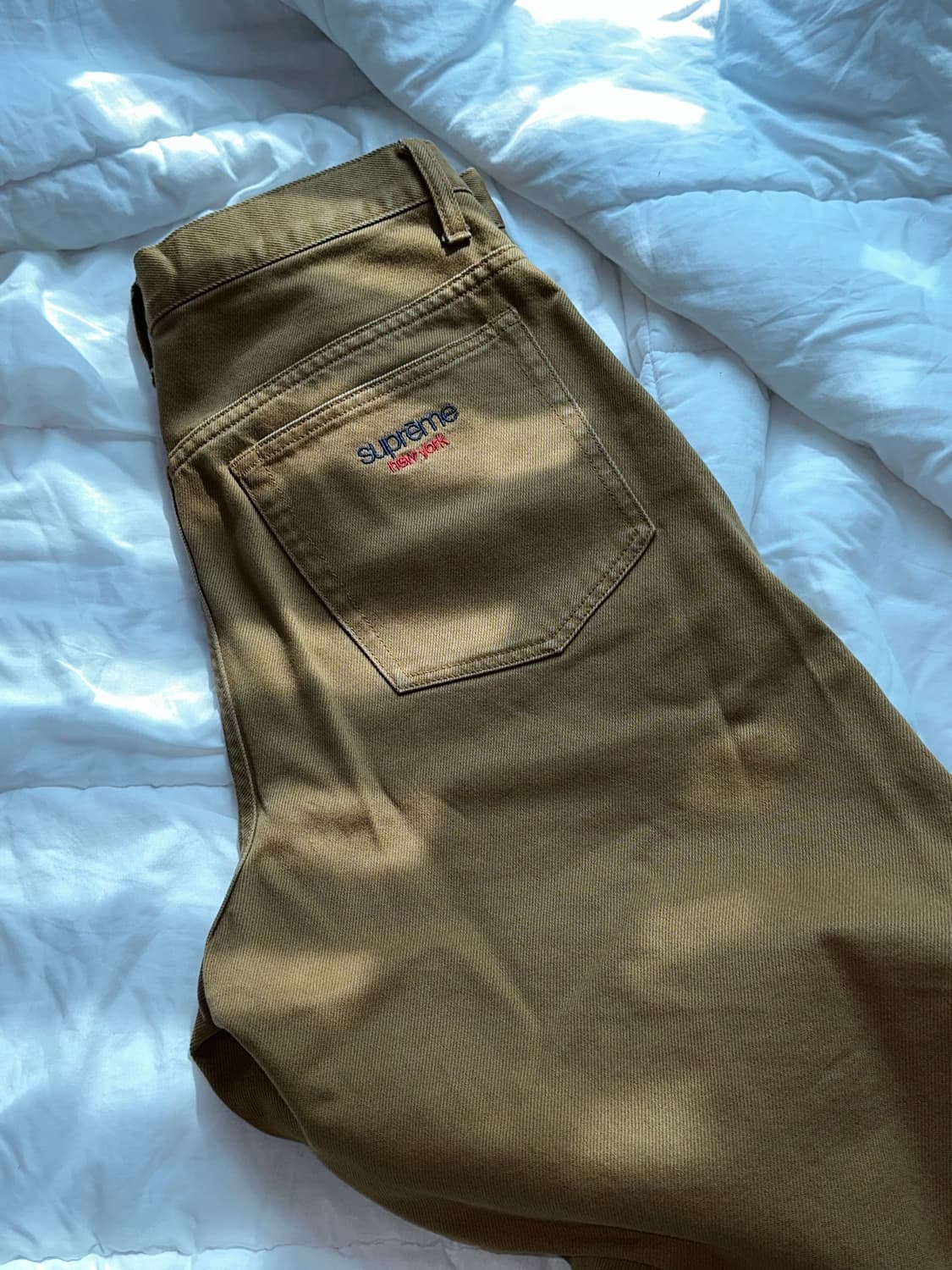 (30) 24fw supreme 슈프림 배기진 라이트 브라운 상품이미지1