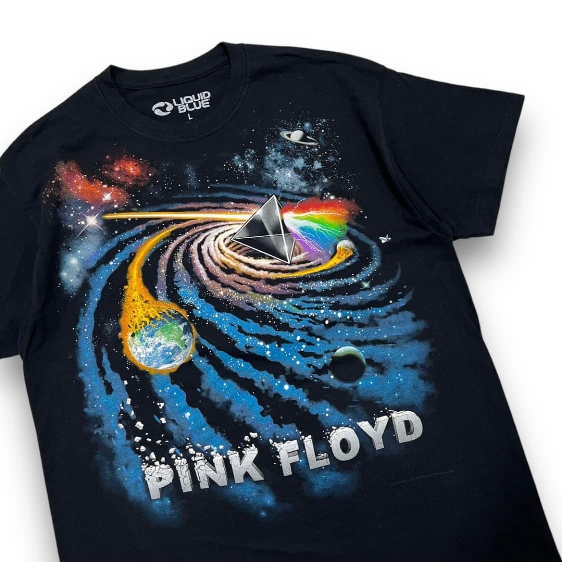 리퀴드 블루 핑크 플로이드 밴드 2014s 우주 반팔 티셔츠 상품이미지2