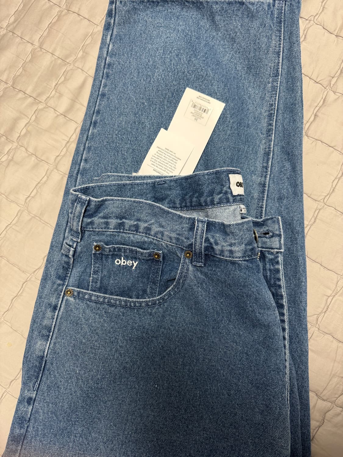 새제품) OBEY/ 오베이 와이드 루즈핏 데님 상품이미지4