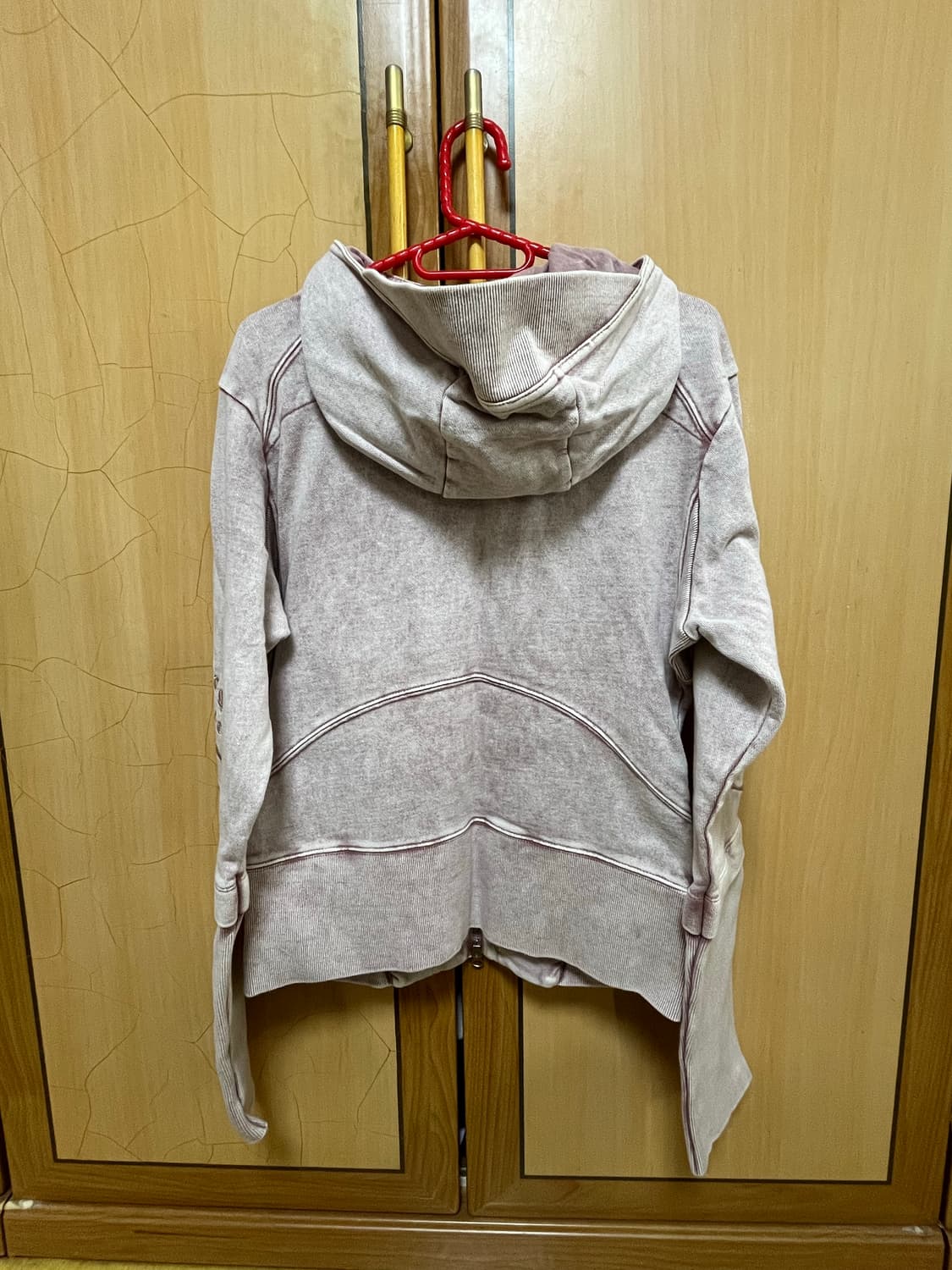 MSCHF 컷오프 워시드 핑크 브라운 후드 (사이즈m) 상품이미지2