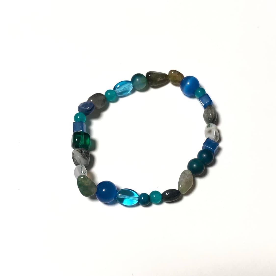 푸른 원석 비즈팔찌 상품이미지1