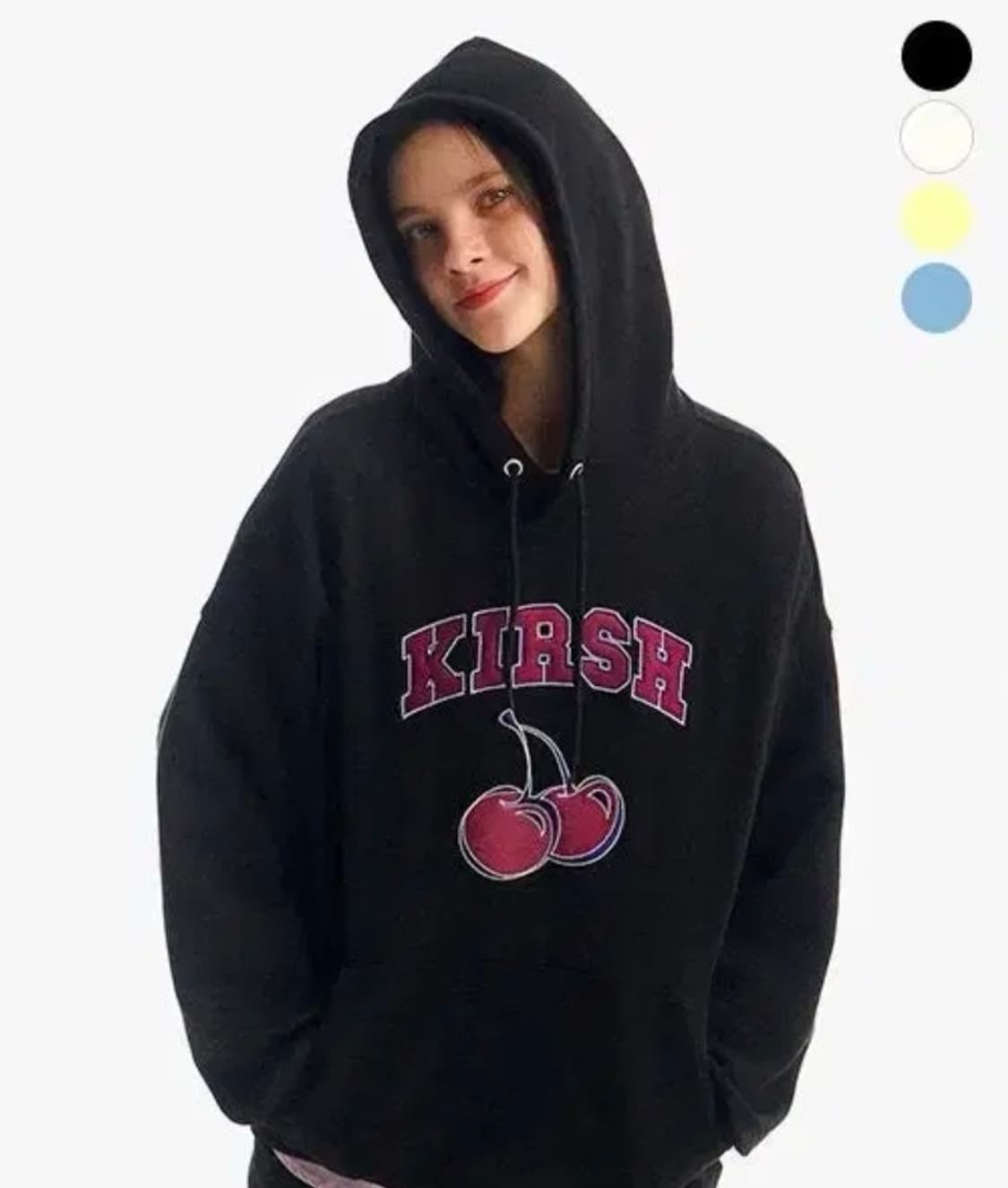 키르시 아치 로고 체리 후드 티셔츠 블랙  상품이미지1