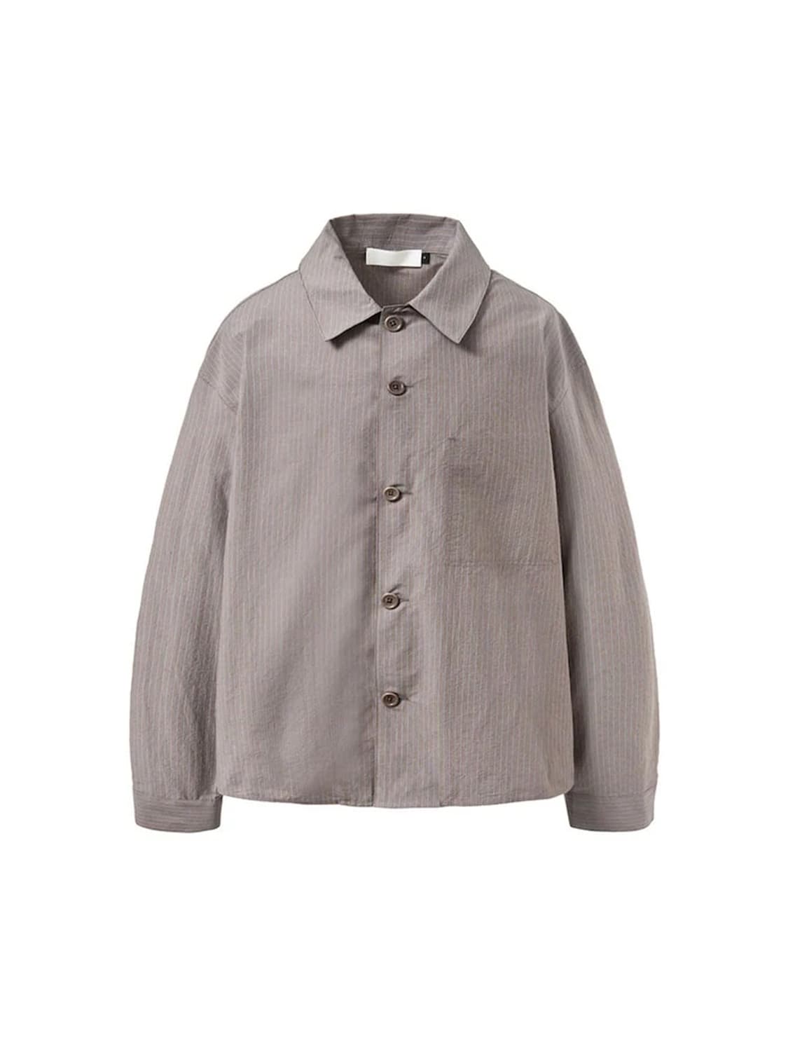 Amomento Stripe Pocket Shirts, Grey L 상품이미지1