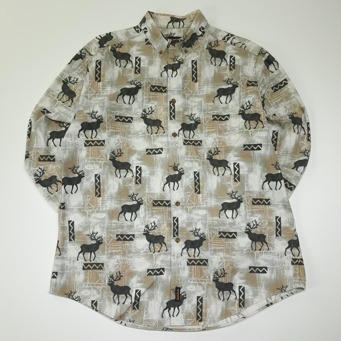 CL407 XL 울리치 00s 코튼 헌팅 플란넬 베이지 셔츠 남방 상품이미지1