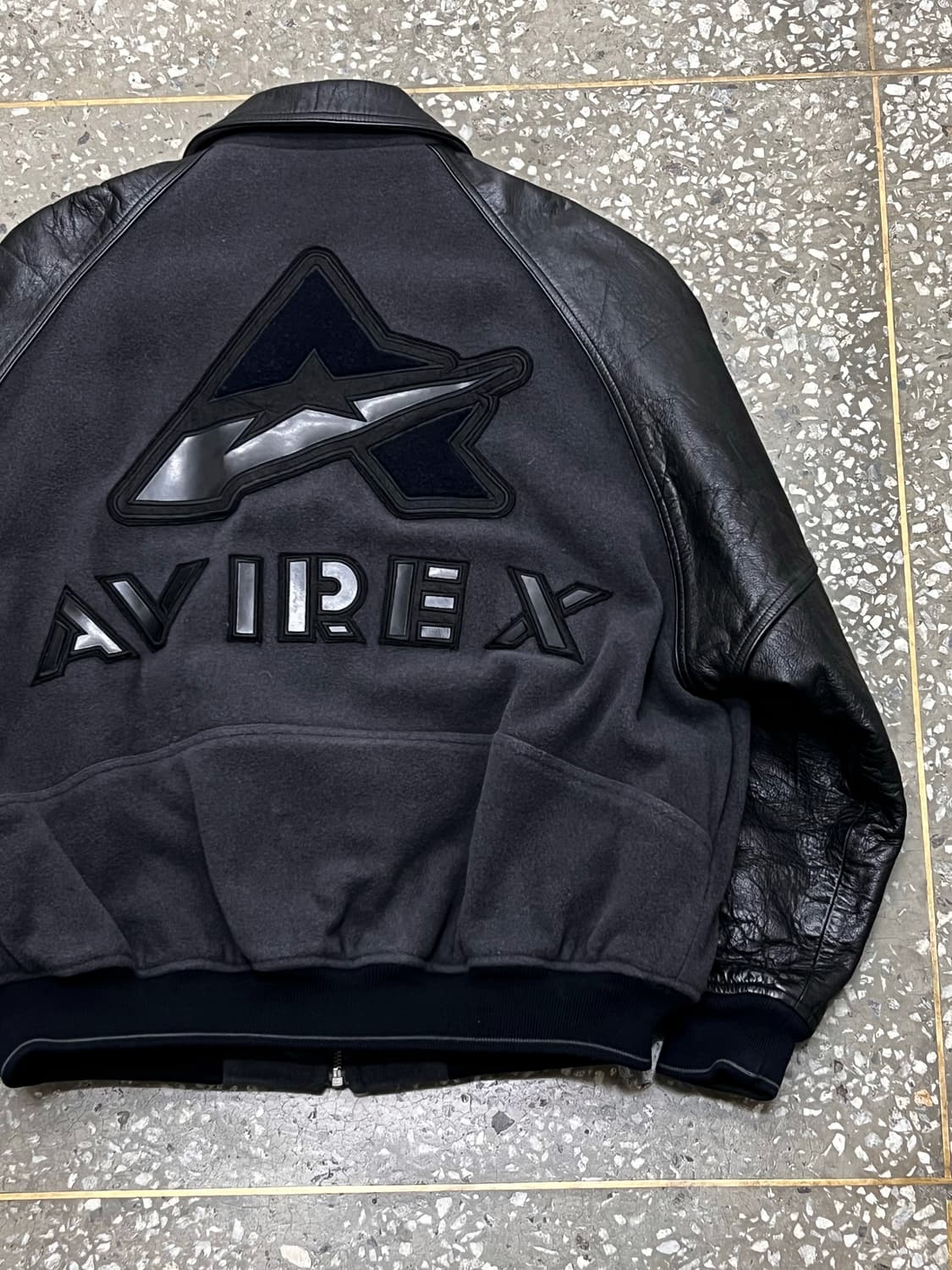 Avirex Leatehr Varsity (Black&Gray)   상품이미지2