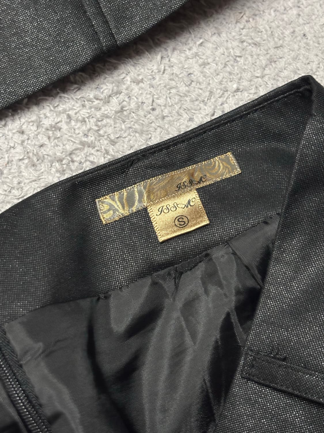 맞춤제작 디자이너 블랙 투피스 스커트 자켓 정장세트 S 상품이미지4