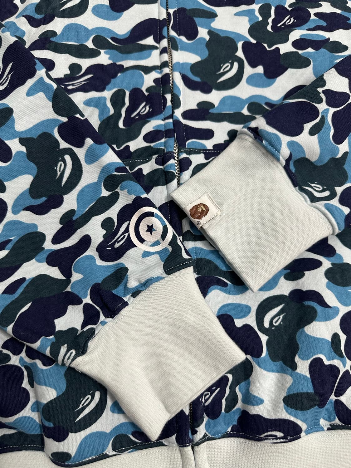베이프 샤크 후드집업 블루 카모 L~XL 상품이미지8