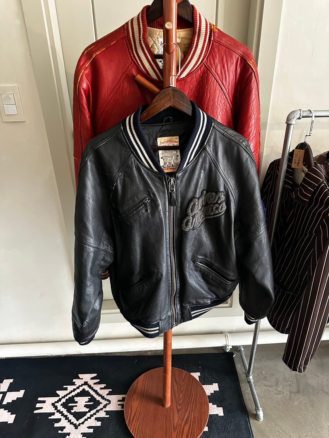 Avirex 90s 아비렉스 트랙필드 레더 바시티 상품이미지2