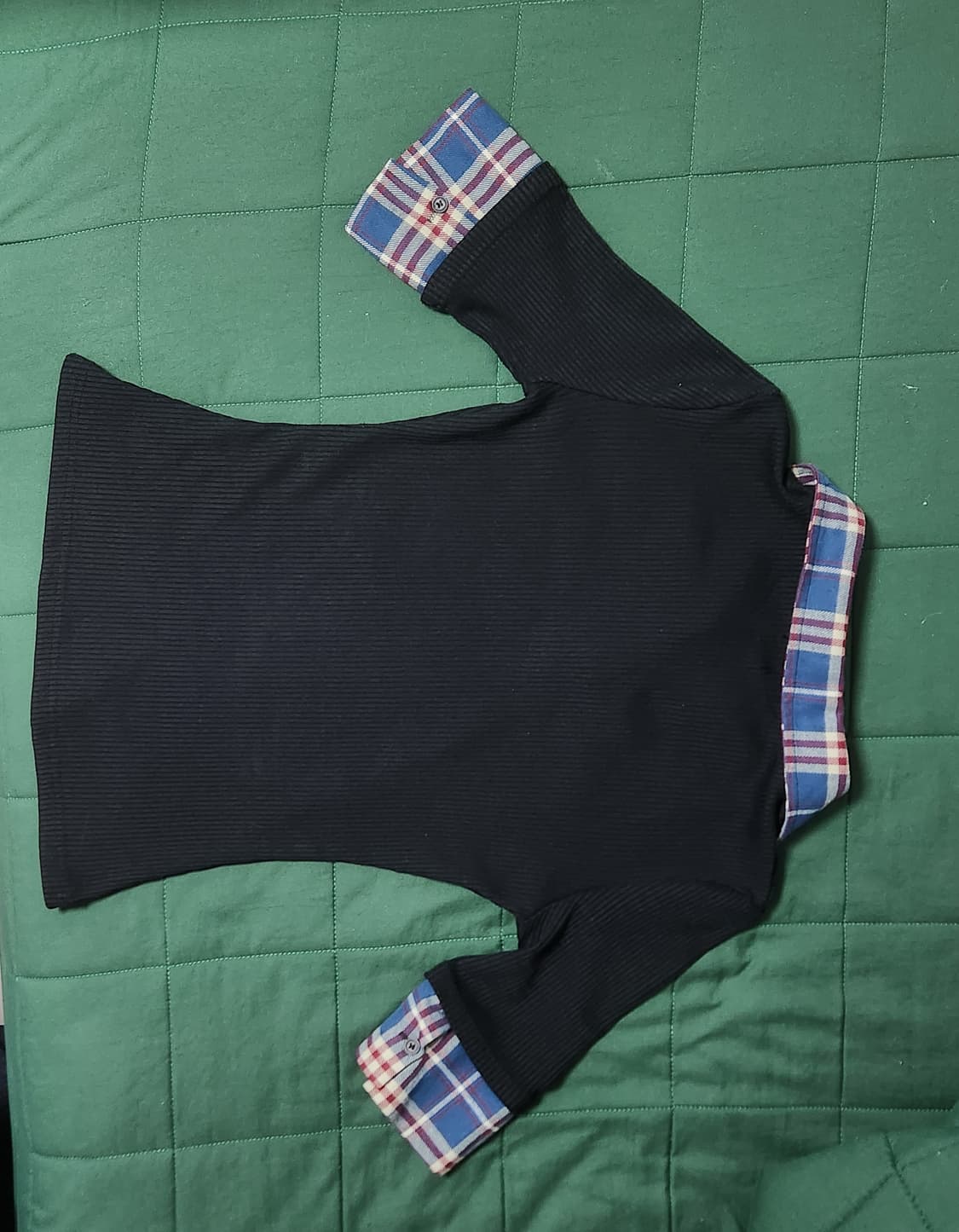 에카 체크 골지 반팔 상품이미지3