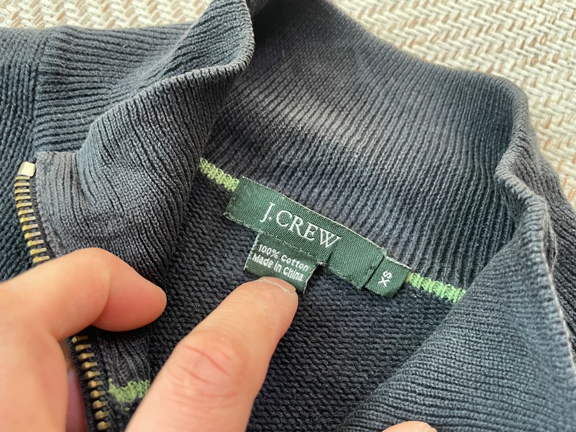 제이크루 네이비 하프집업 코튼 니트 J03777 상품이미지4