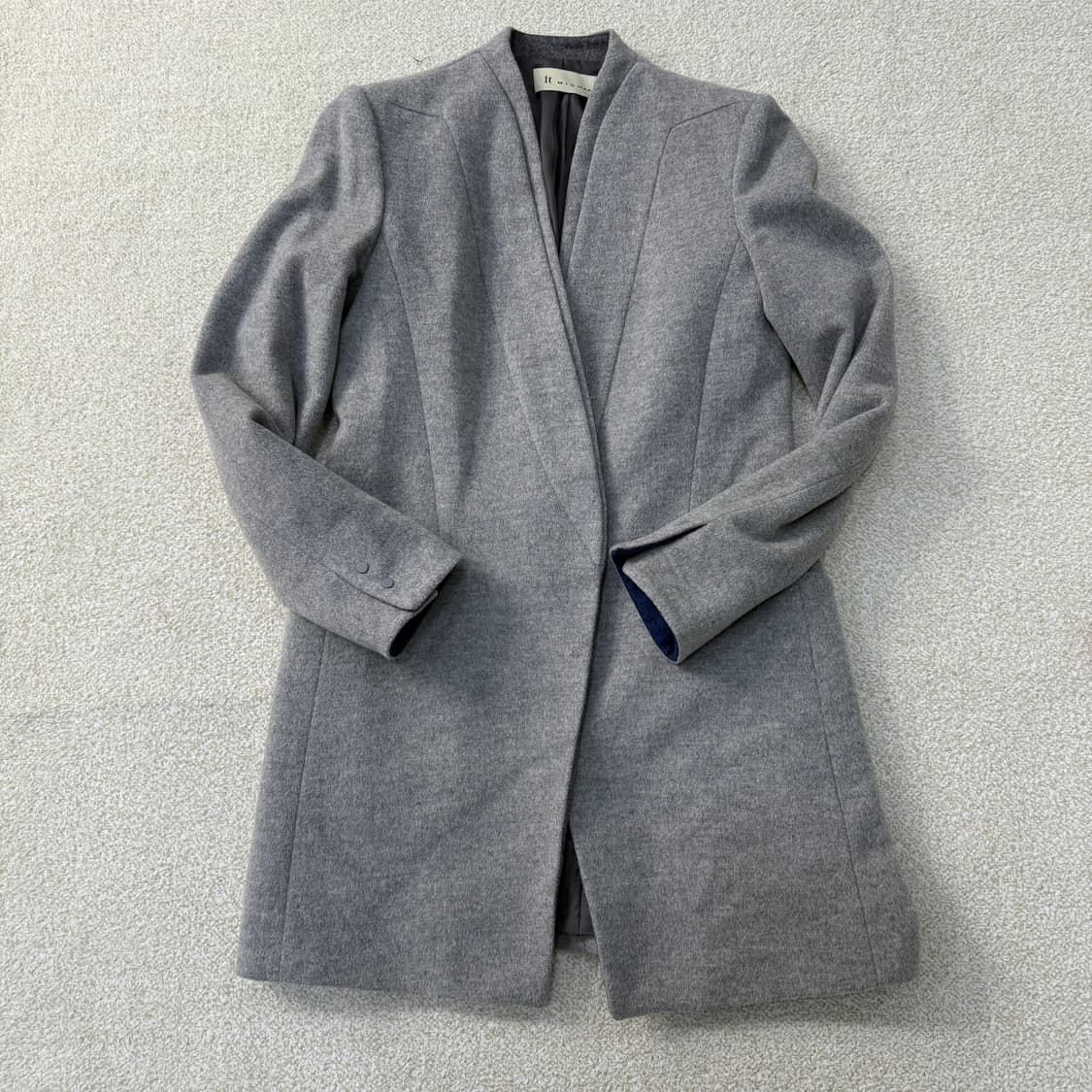 [88-94-165] 잇미샤 여성 그레이 울 코트 0112T1 상품이미지1