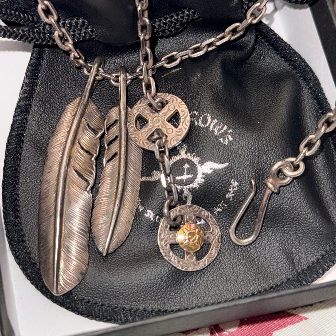 퍼스트 애로우즈 페더 메디슨휠 실버 목걸이 first arrows 상품이미지1