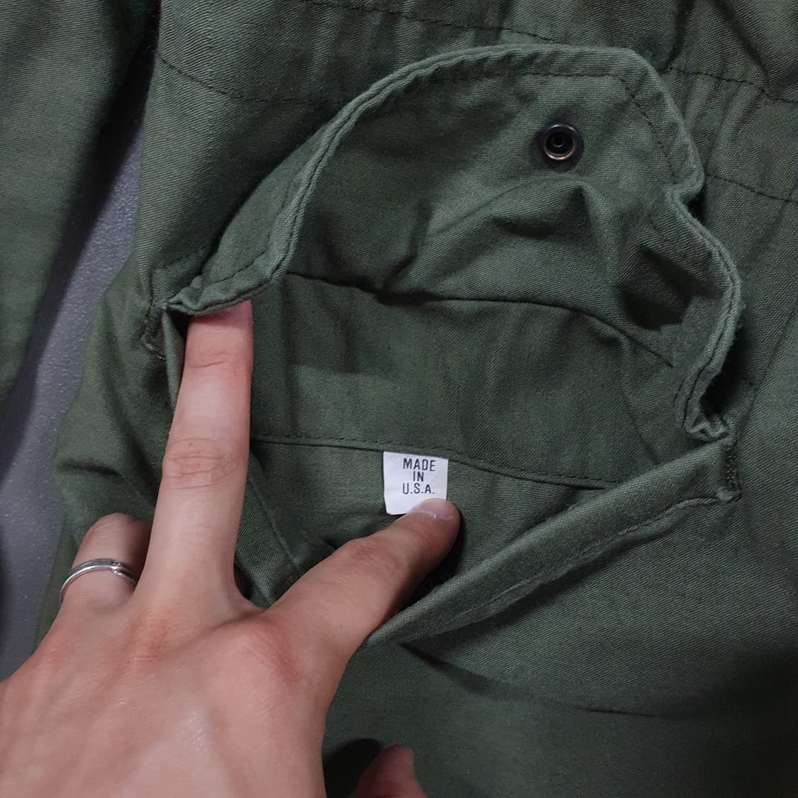 L (100) 알파인더스트리 금장 지퍼 M-65 필드 코트 자켓 올리브 상품이미지9