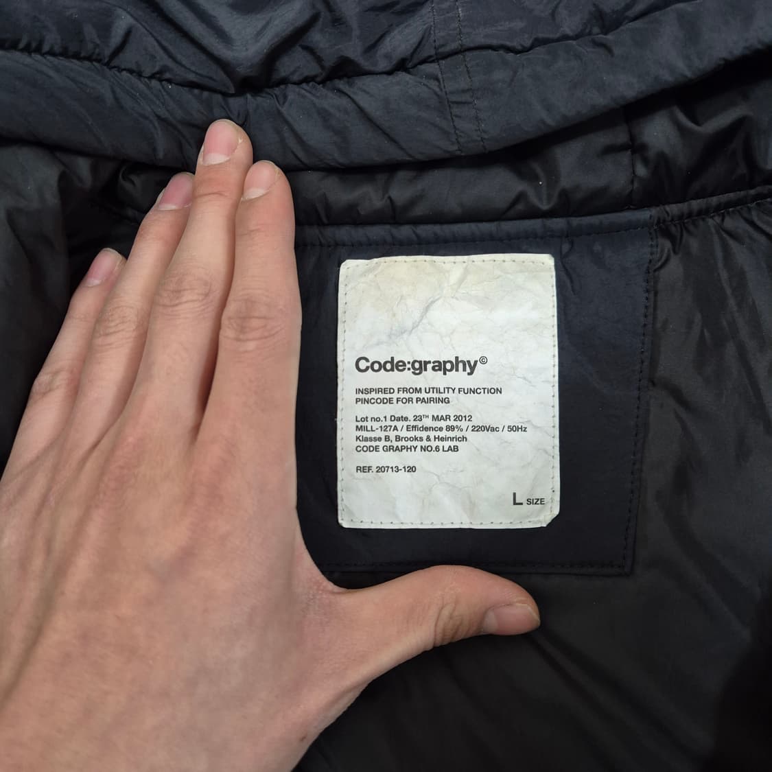 코드그라피 오버핏 후드 패딩 점퍼 L(100) 상품이미지5
