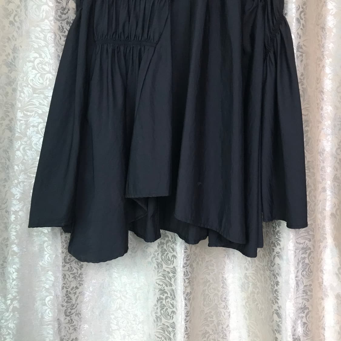 Black shirring long skirt 상품이미지4