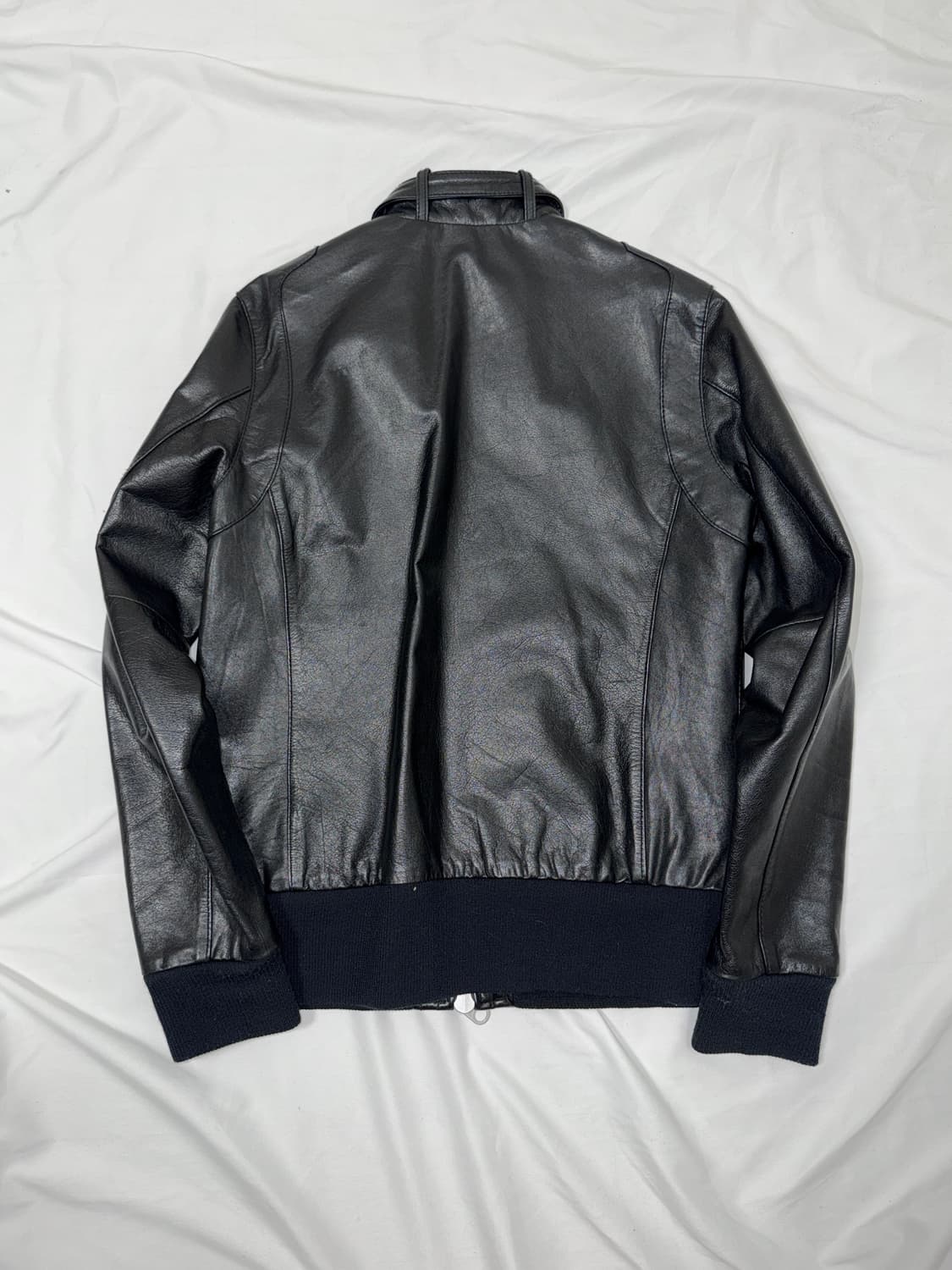 하이넥 레더 블루종 상품이미지6