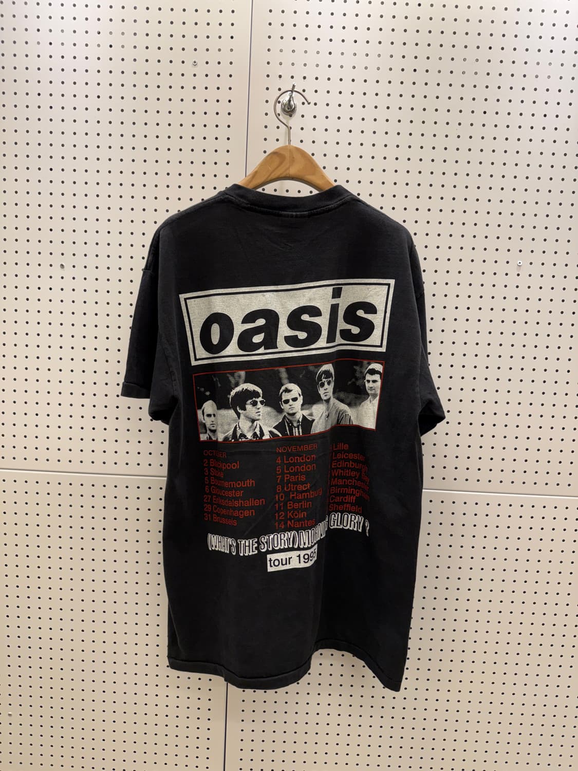 빈티지 오아시스 밴드 1995투어 프린팅 반팔 티셔츠 U1398 상품이미지3