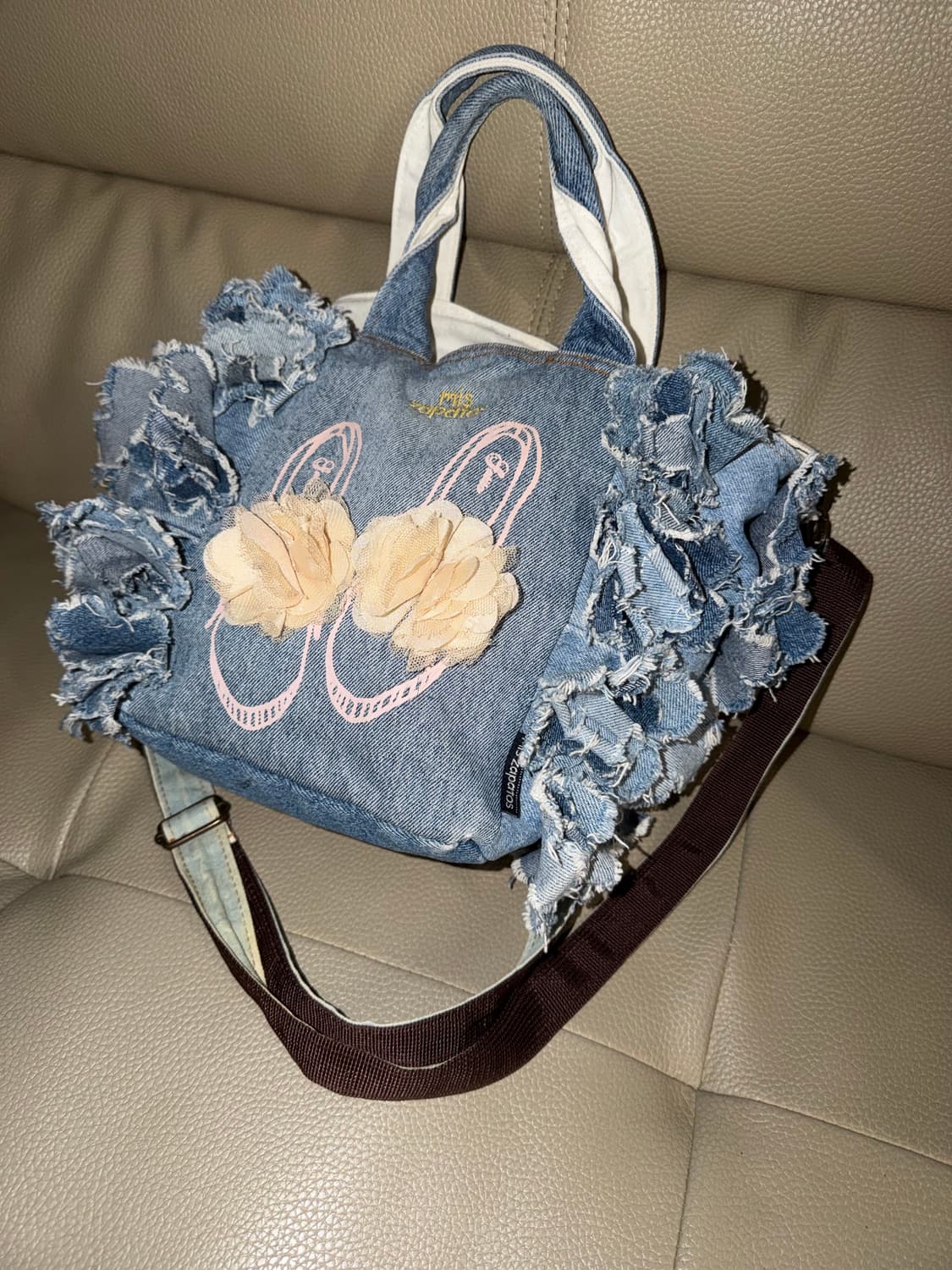 shoes printing corsage point denim bag 상품이미지2