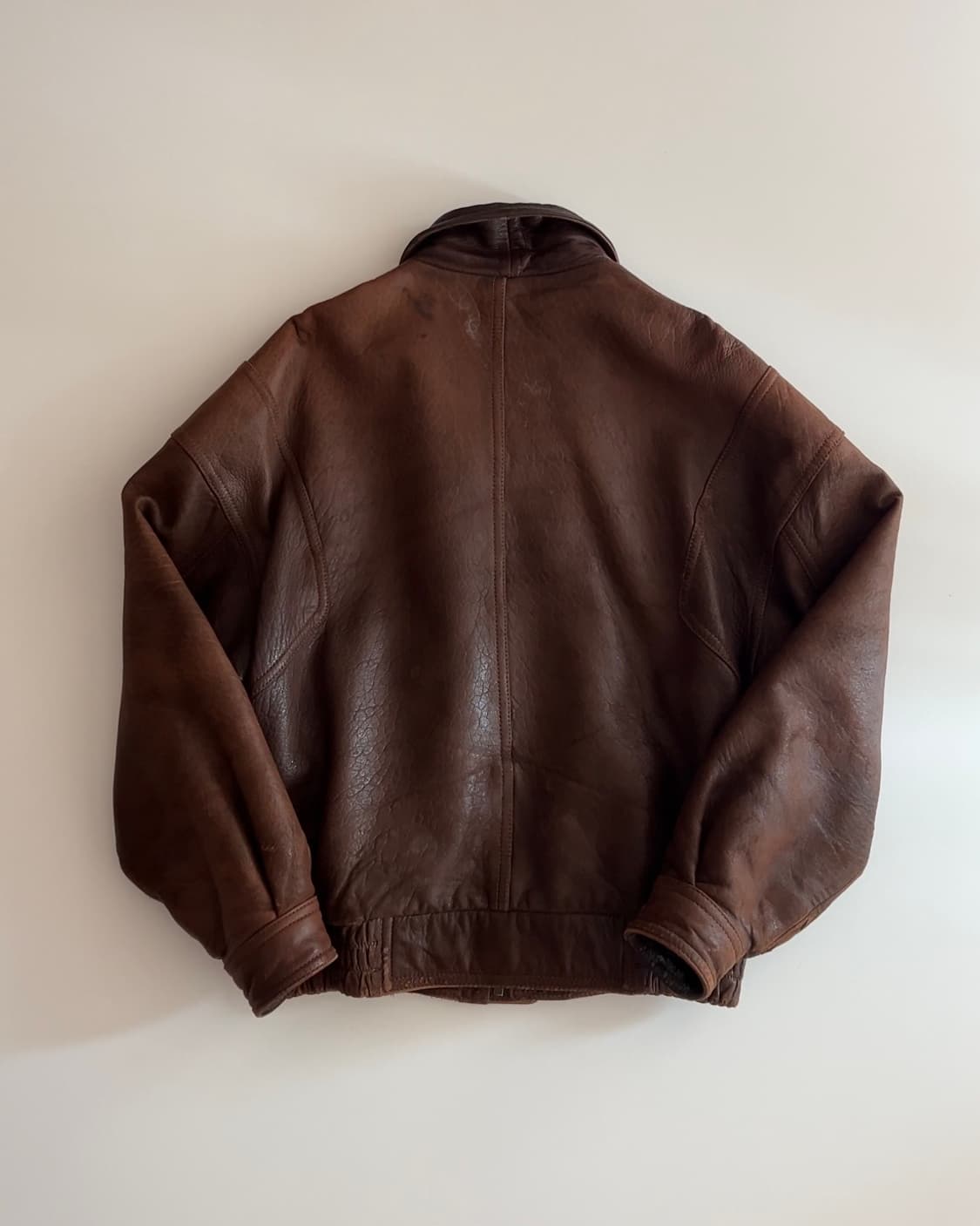 셰인 진스 90s 브라운 램 스킨 레더 봄버 자켓  95 상품이미지9