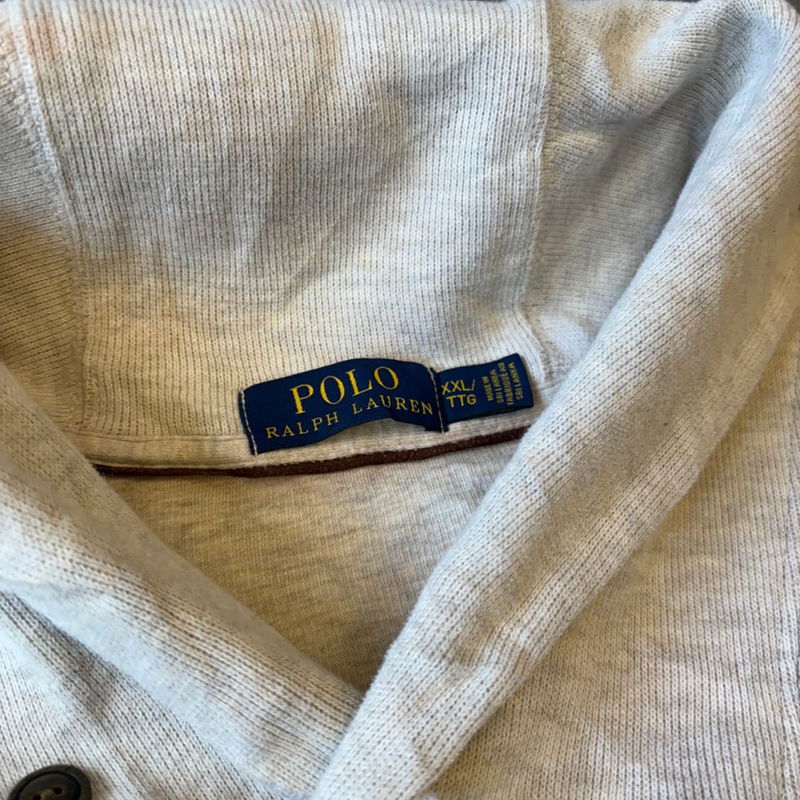 폴로 정품 아이보리 코튼 숄카라 니트 상품이미지6