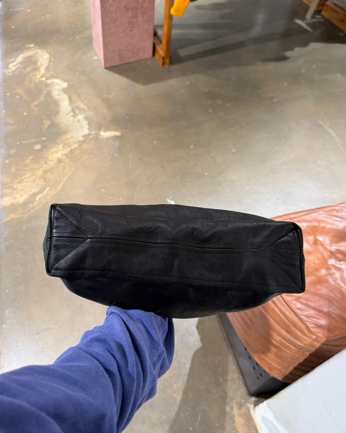 요지 야마모토 블랙 시그니처 레더 토트백 상품이미지6