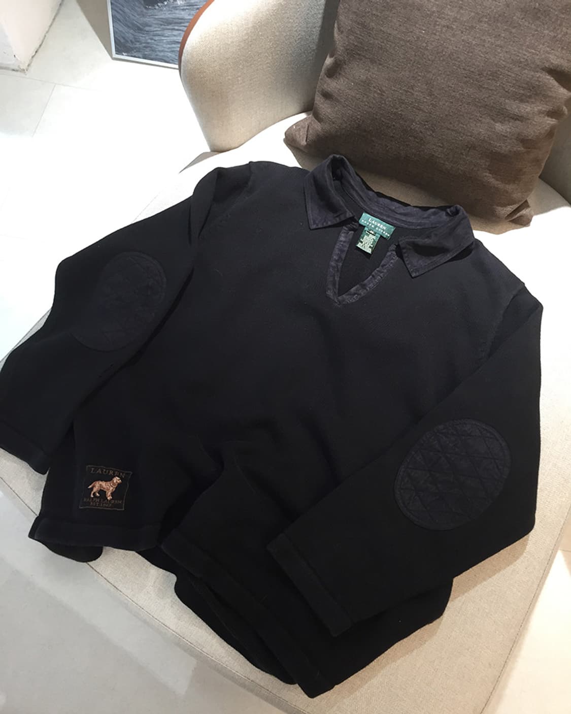 (WOMAN) 폴로랄프로렌 벨벳 카라 스웻 XL 상품이미지2