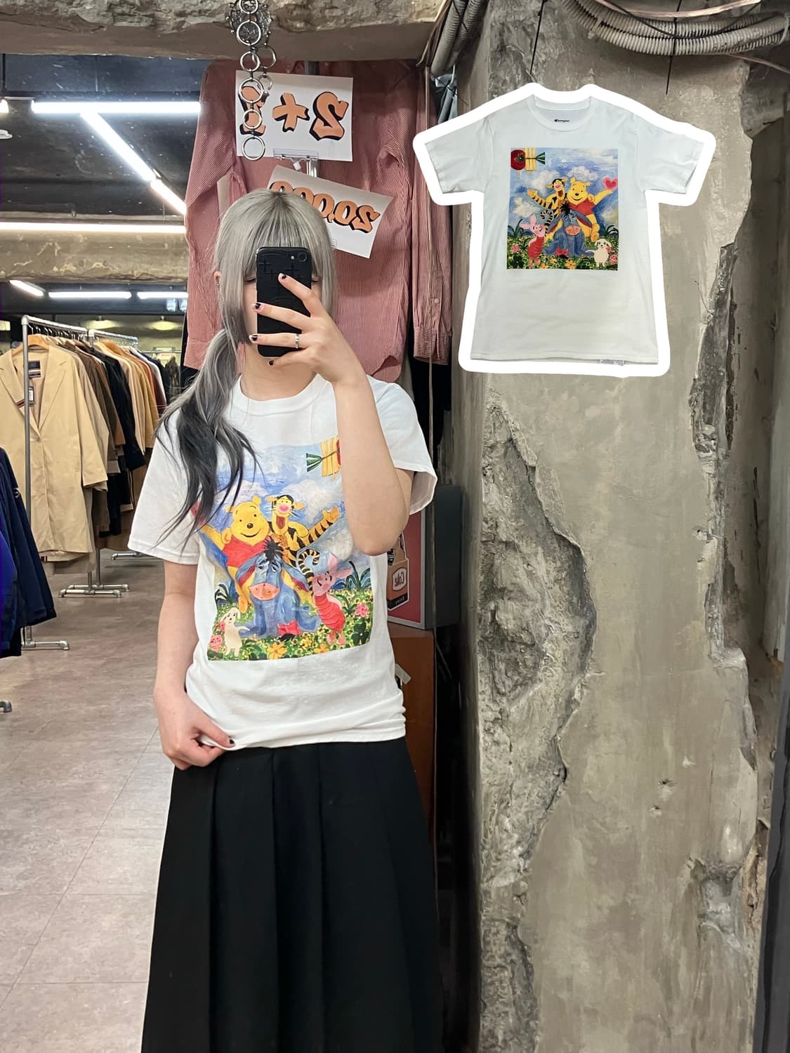 챔피온 빅 프린팅 반팔 티셔츠 화이트 S #csz3372 상품이미지1