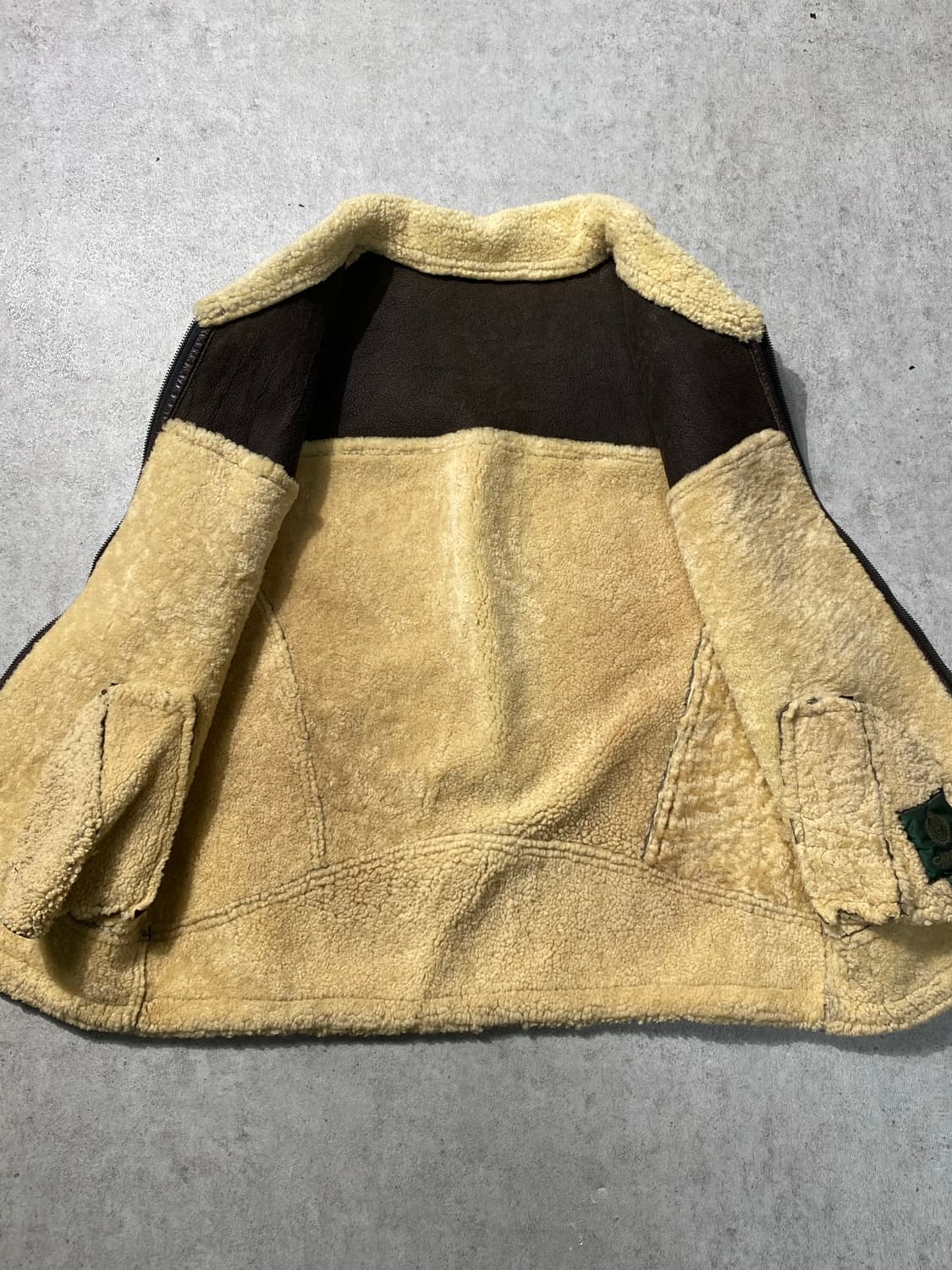 [100] 90s Capacci 양가죽 시어링 레더 베스트 상품이미지5