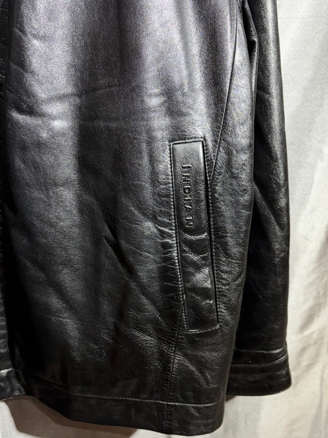 L 글로시 쉽스킨 내피 싱글 레더자켓 상품이미지4