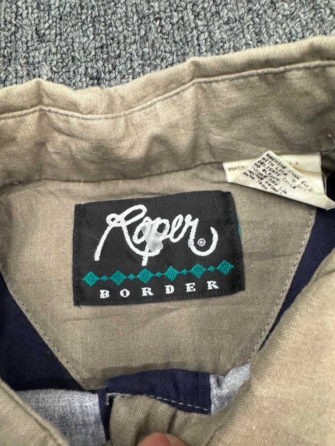 XL)Roper Border 빈티지 나바호 패턴 네이비 여성 셔츠 상품이미지3