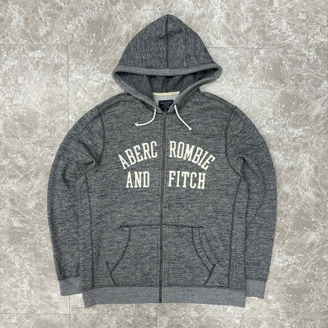 아베크롬비 y2k 올드스쿨 그레이 스웻 후드집업 희귀져지(XL) 상품이미지2