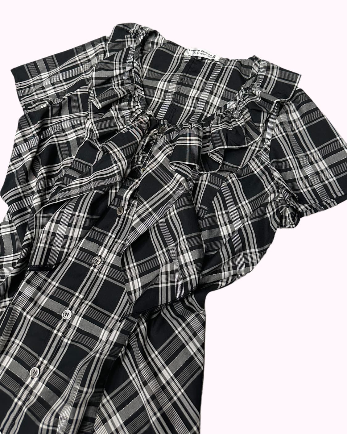 ruffler ribbon check dress 상품이미지2