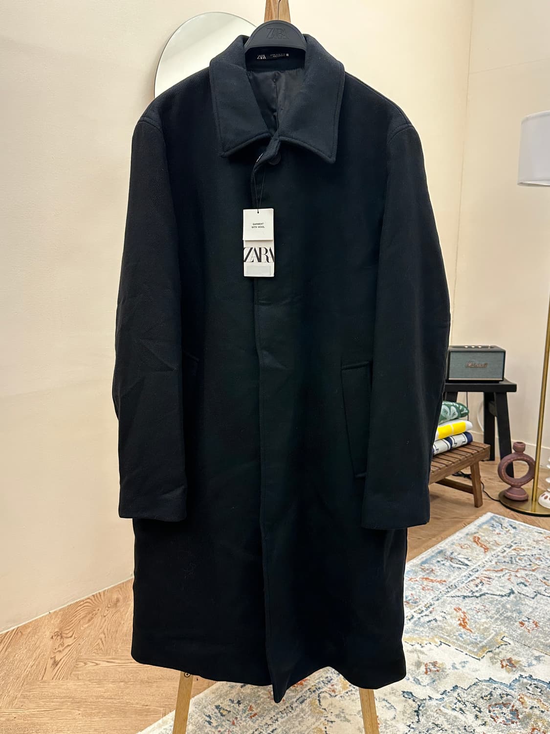 [새제품] 자라 울 맥코트 블랙 XL 상품이미지1