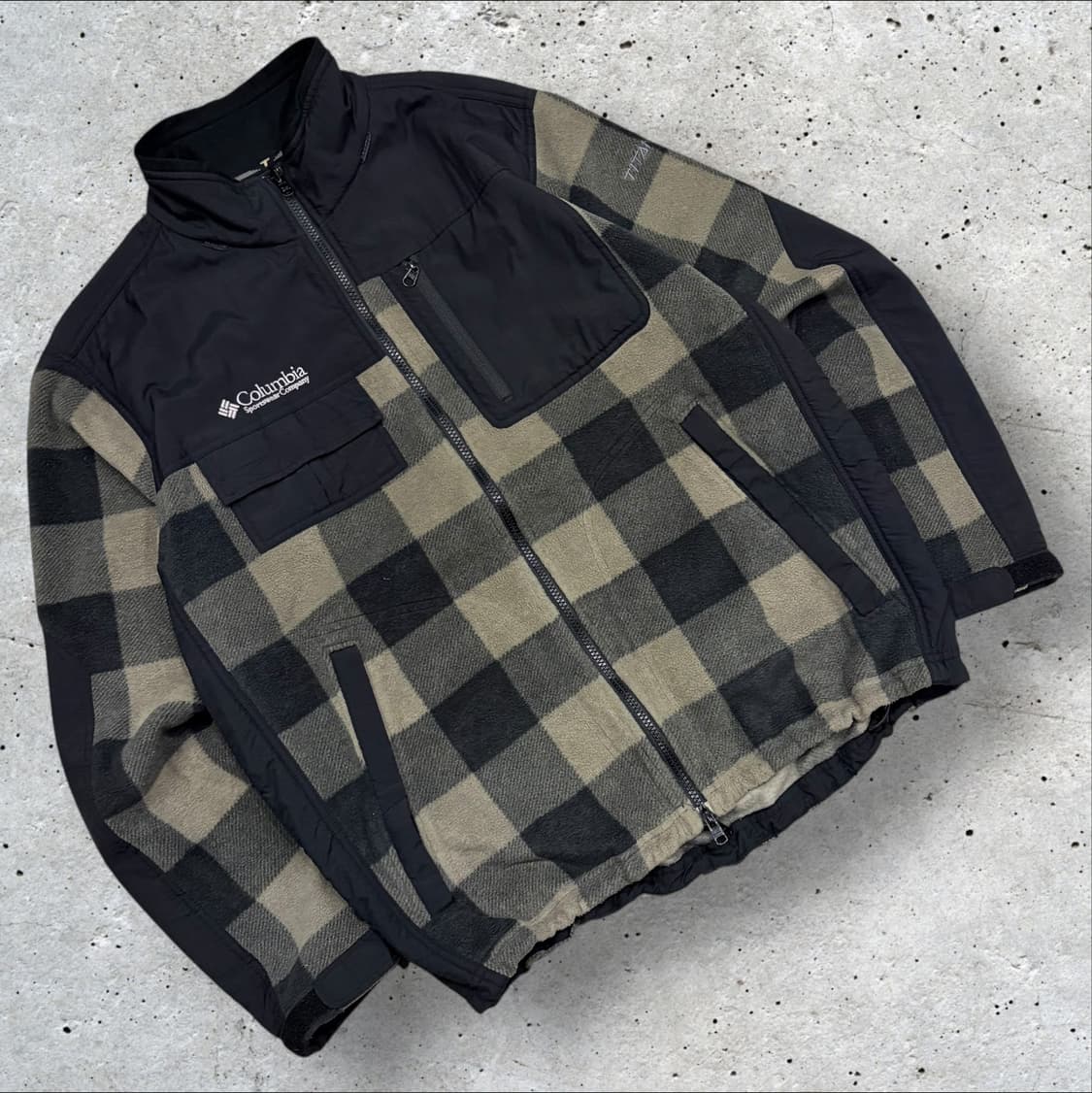 [XL] 컬럼비아 티타늄 체크 플리스 자켓 블랙 C266 상품이미지1