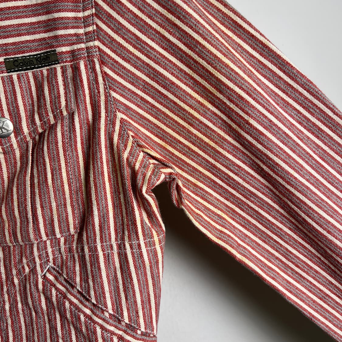 CK 캘빈클라인 스트라이프 크롭 데님 자켓 S 상품이미지8