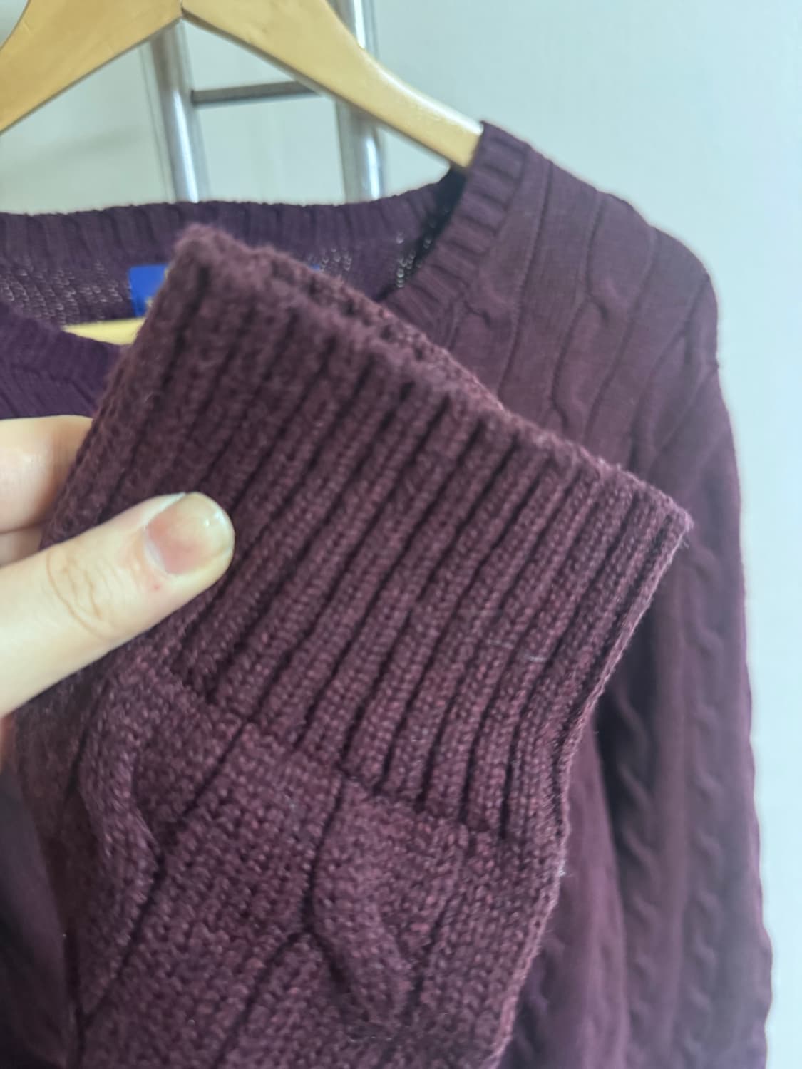 폴로 랄프로렌 케이블 니트 버건디 사이즈 L 상품이미지3