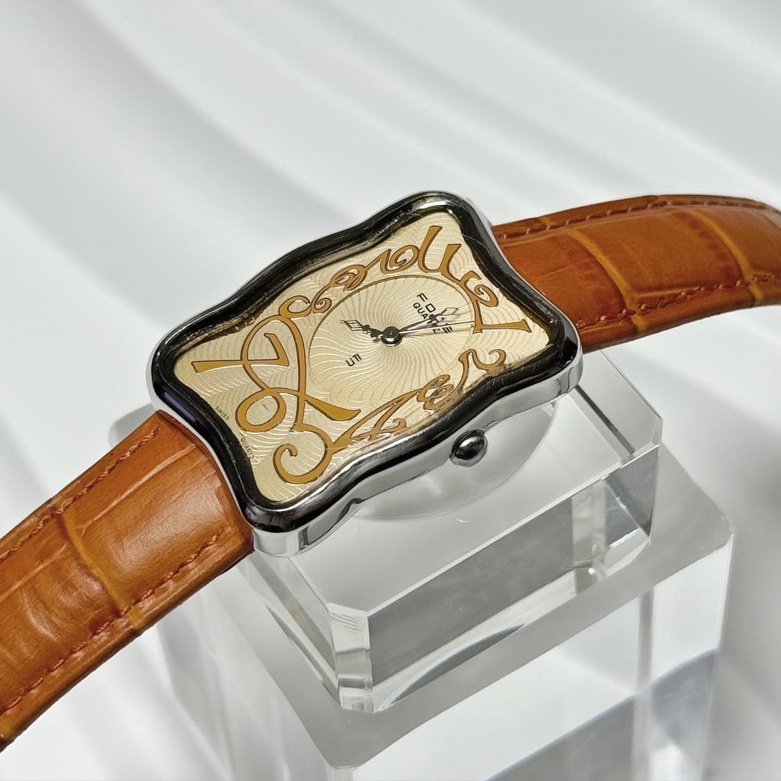 80's90's 빈티지 포체 아트 누보 샴페인 골드 워치 상품이미지5